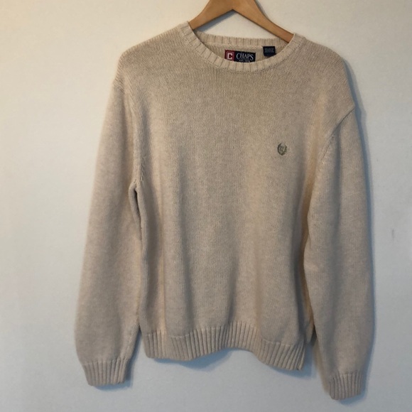 Chaps Other - Men’s chaps 100% cotton ivory crewneck sweater